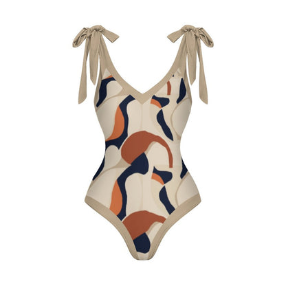 Casual Printed One-Piece Swimsuit And Cover Up 2305102602