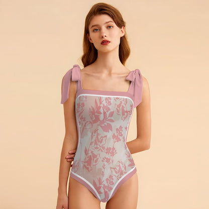 Fashion Printed One Piece Swimsuit And Cover Up 2305104418