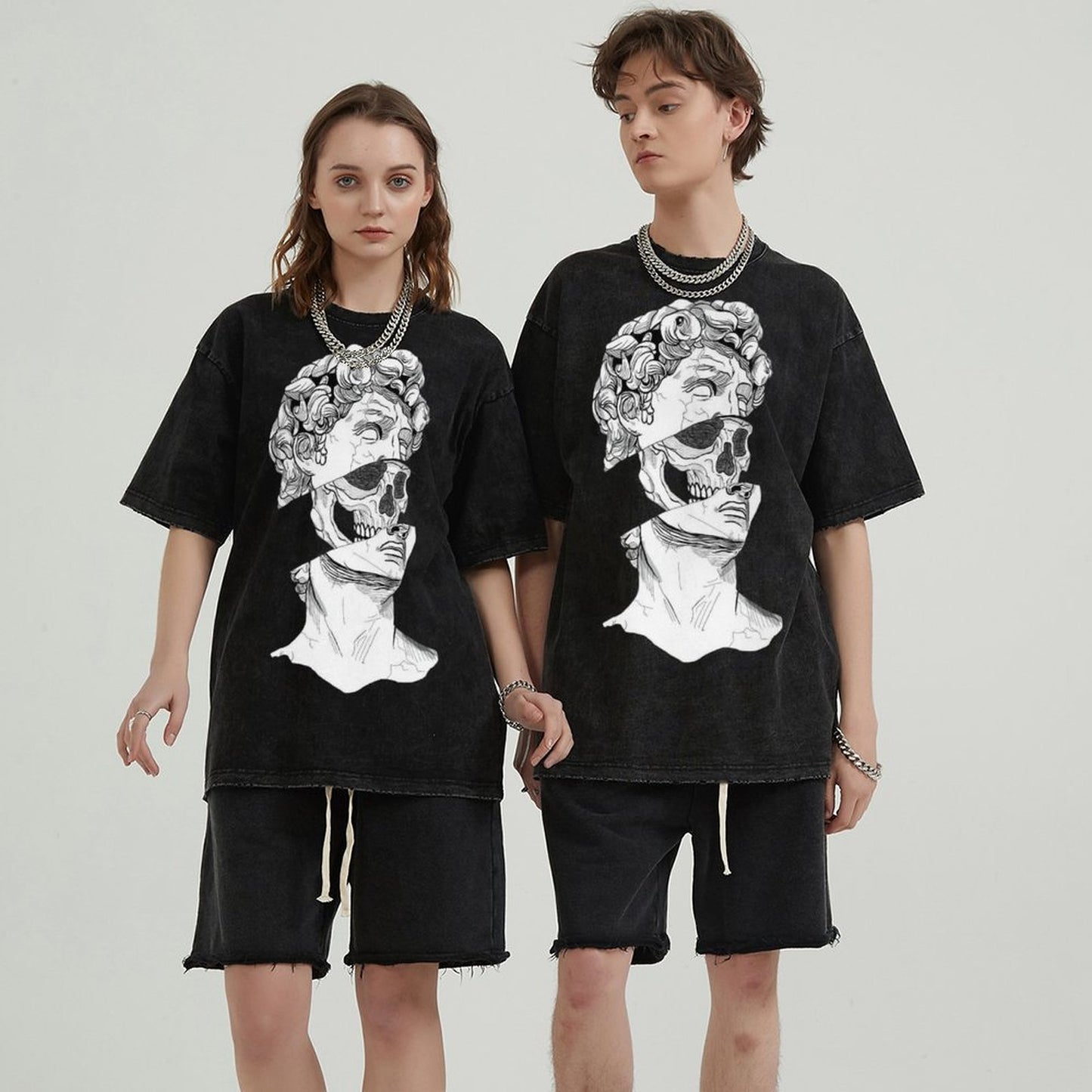 Unisex Vintage Solid Wash T-Shirts 2305101594