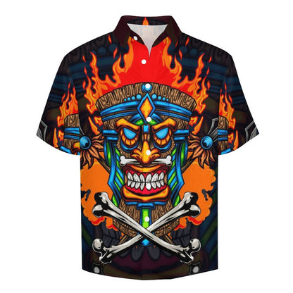 Men's Hawaiian TIKI Print Casual Short Sleeve Shirt 2306102582