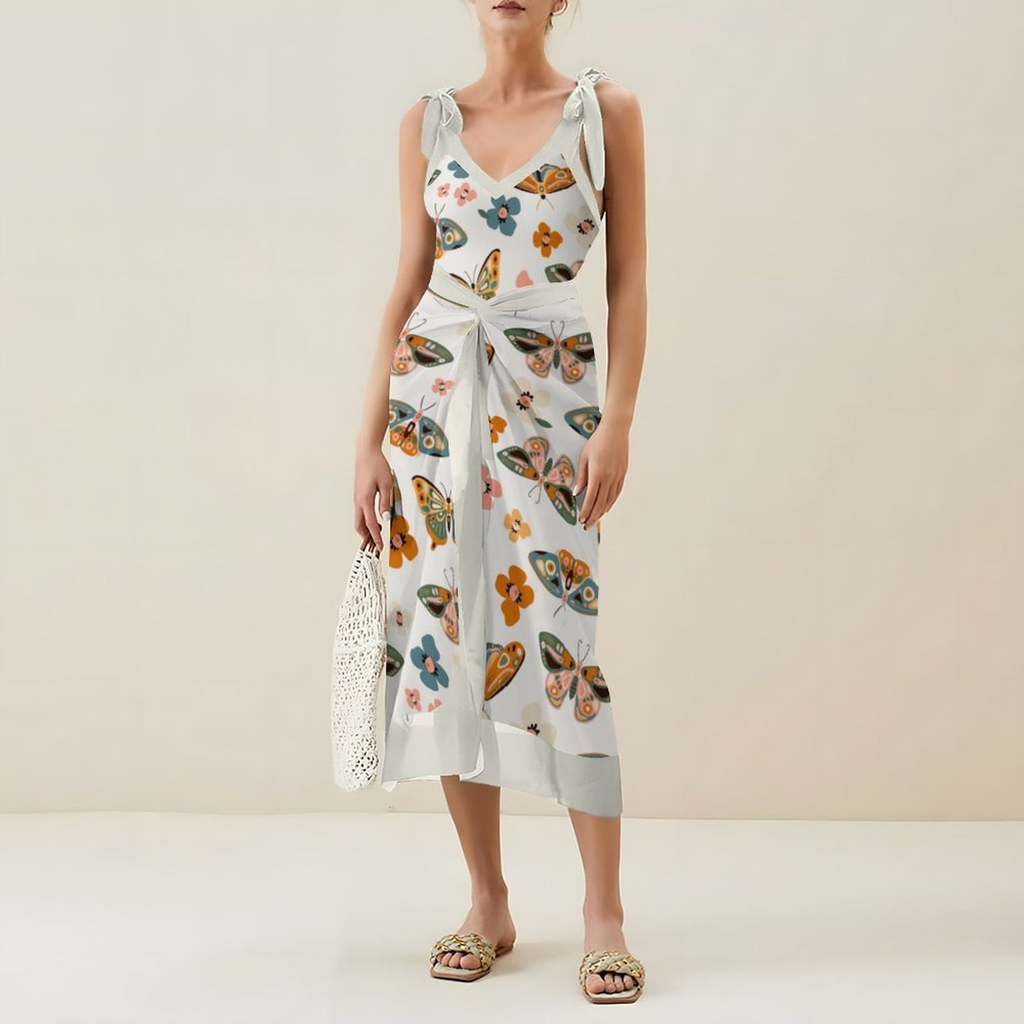 Casual Printed One-Piece Swimsuit And Cover Up 2305104271