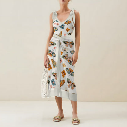 Casual Printed One-Piece Swimsuit And Cover Up 2305104271