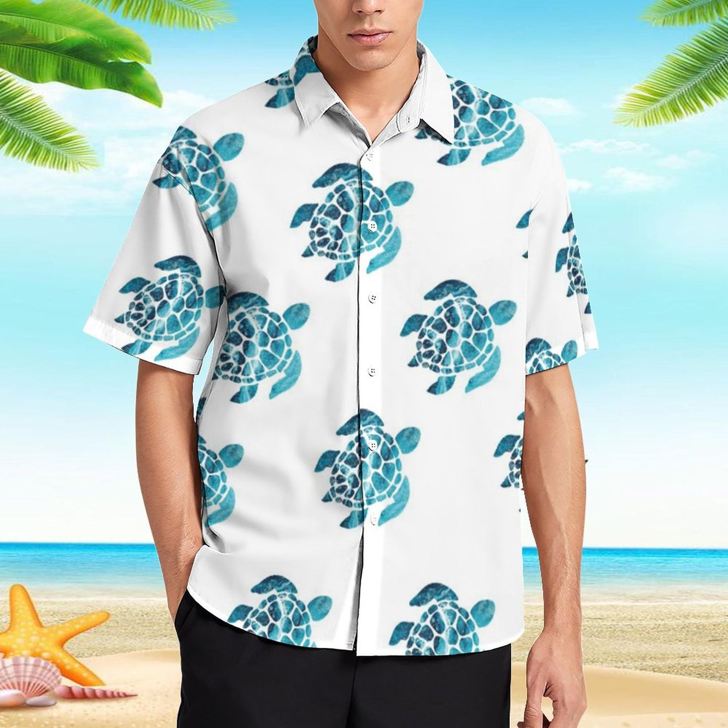 Men's Hawaiian Print Resort Shirt 2305101675