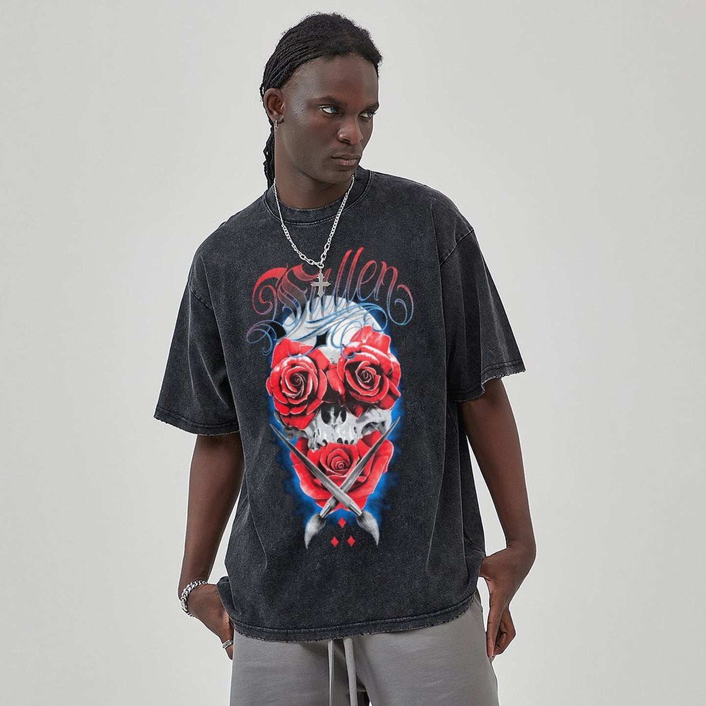 Unisex Vintage Solid Wash T-Shirts 2305104087