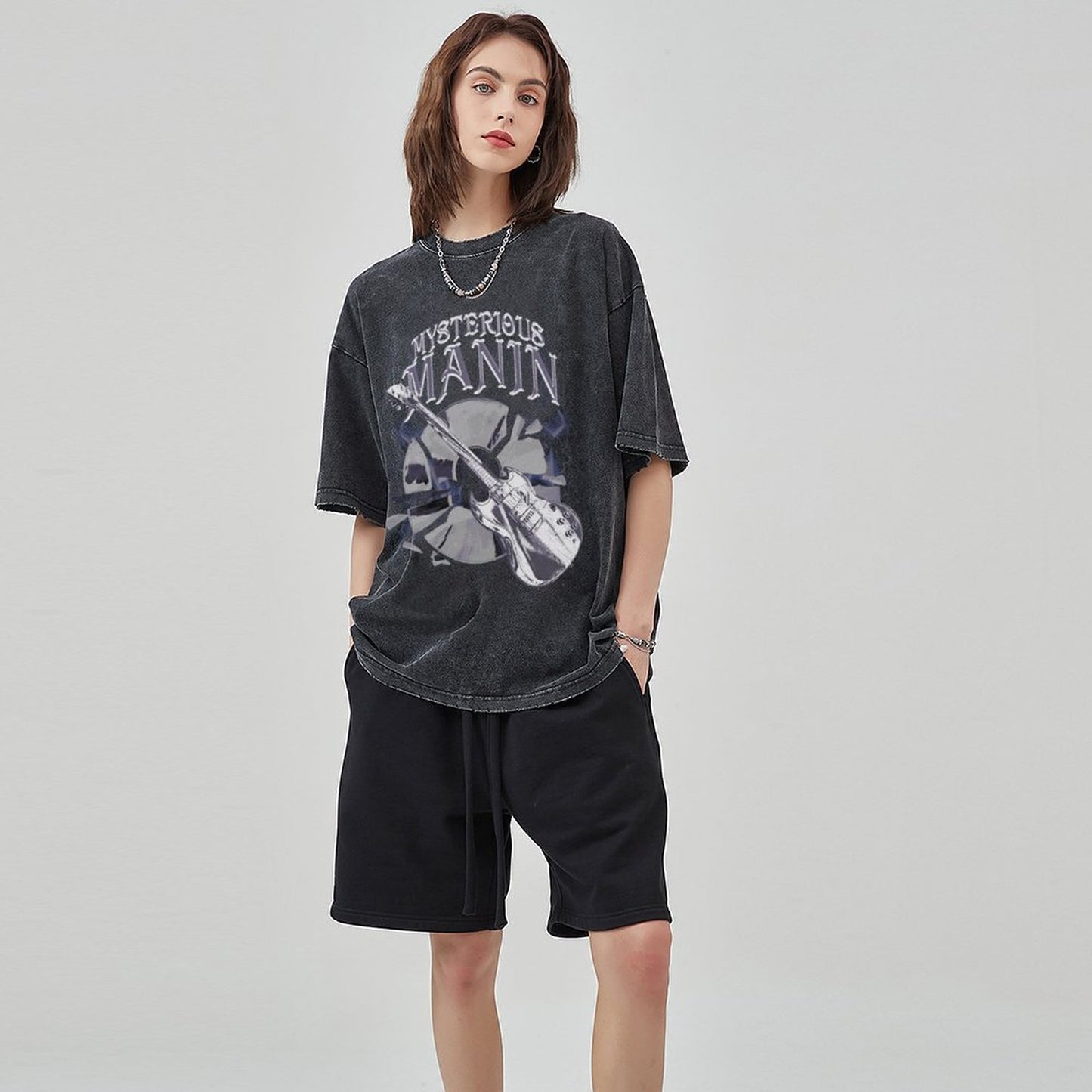 Unisex Vintage Solid Wash T-Shirts 2305102841