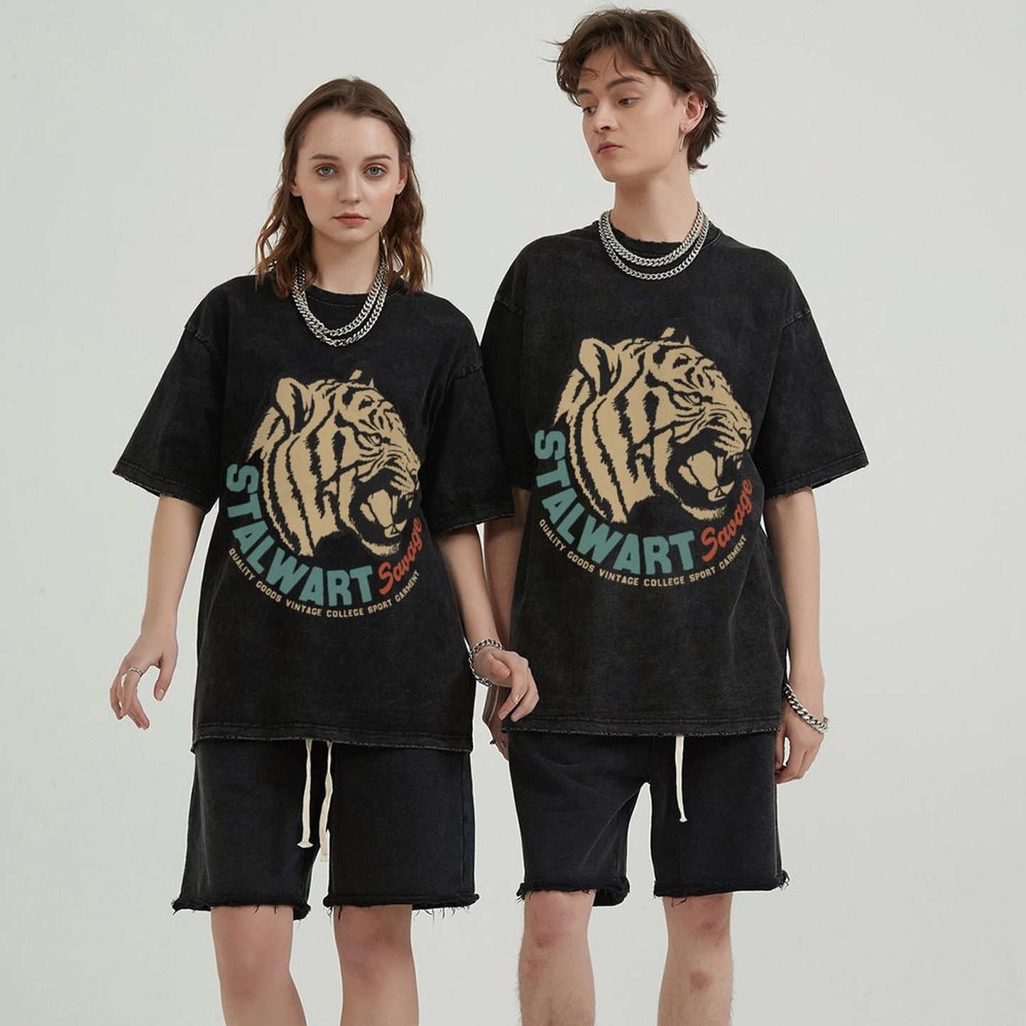 Mens Cotton Wash Solid T-Shirts Oversized Unisex Short Sleeve Streetwear Rap Hip Hop Basic Tee Tops 2305101622