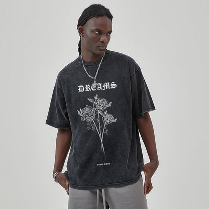 Unisex Vintage Solid Wash T-Shirts 2305102647