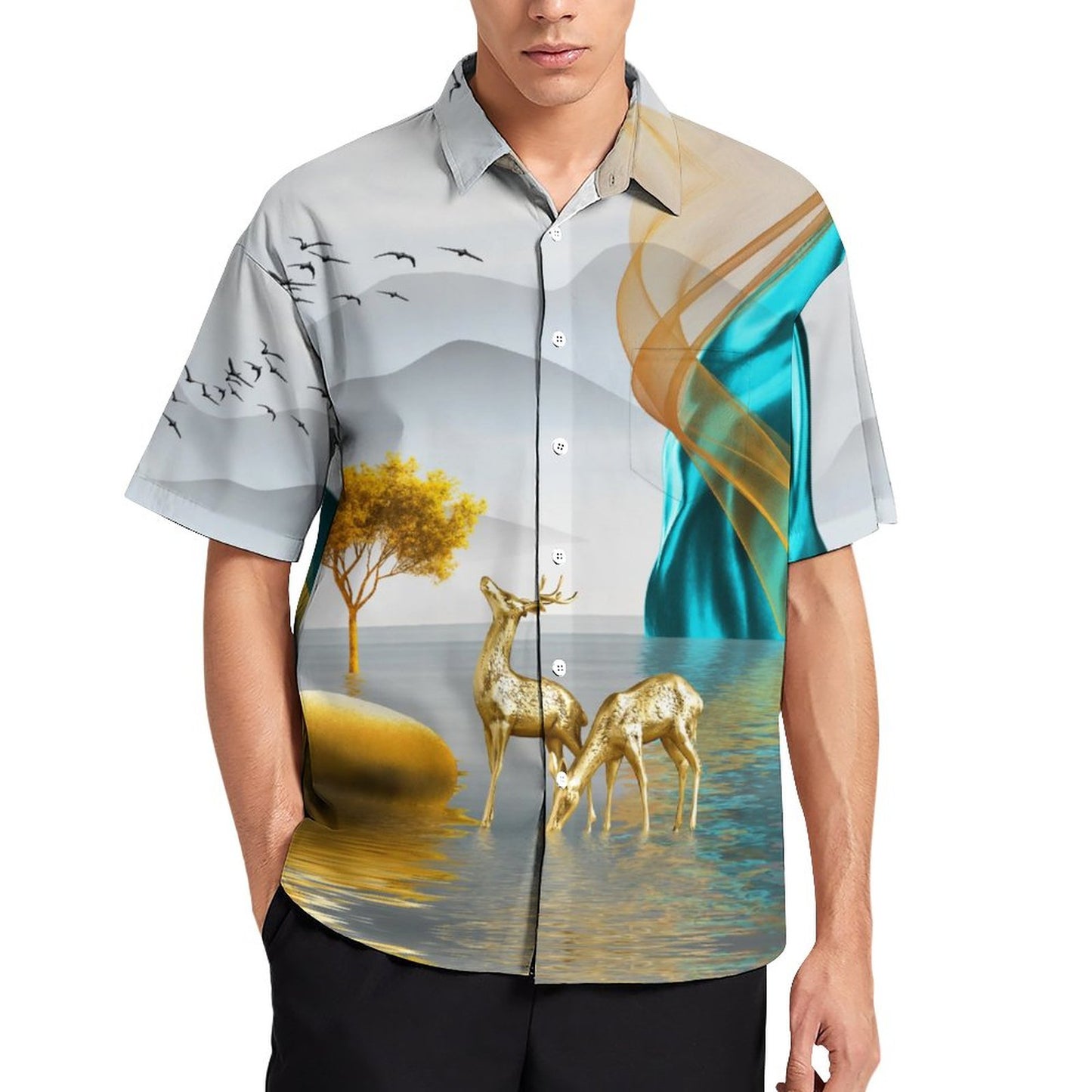 Men's Hawaiian Casual Short Sleeve Shirt 2306105440
