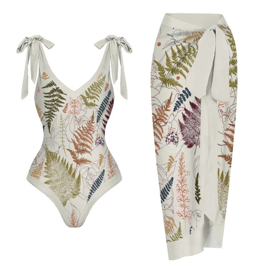 Casual Printed One-Piece Swimsuit And Cover Up 2305102674