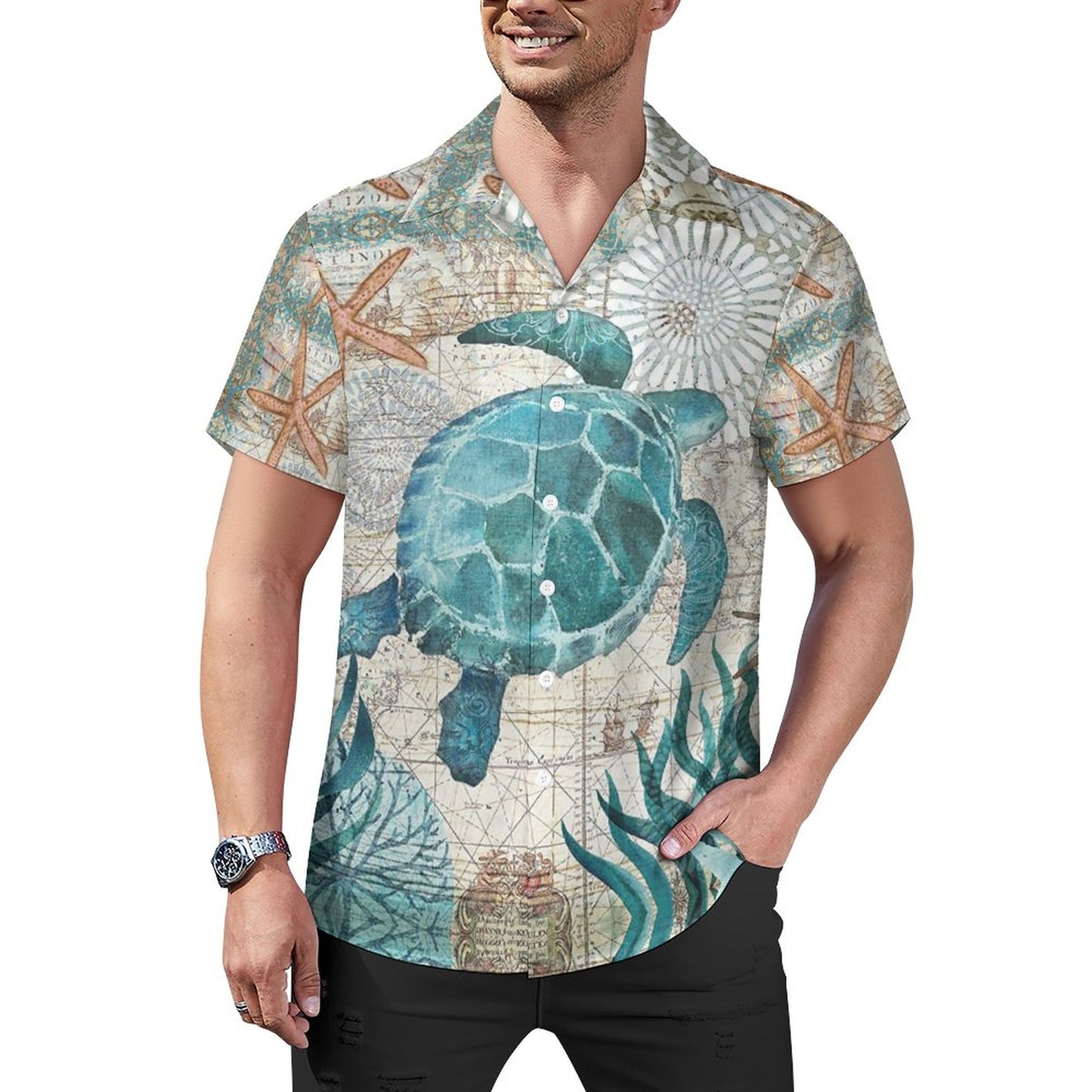 Men's Hawaiian Casual Short Sleeve Shirt 2305102626
