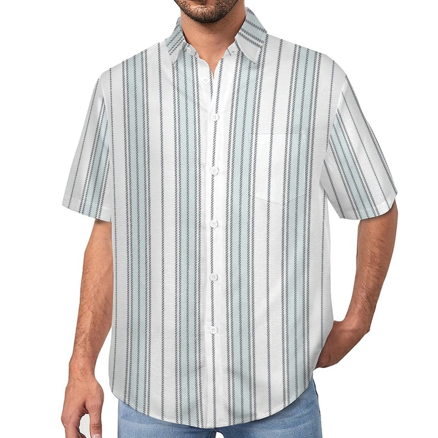 Men's Hawaiian Print Lapel Shirt 2304103747