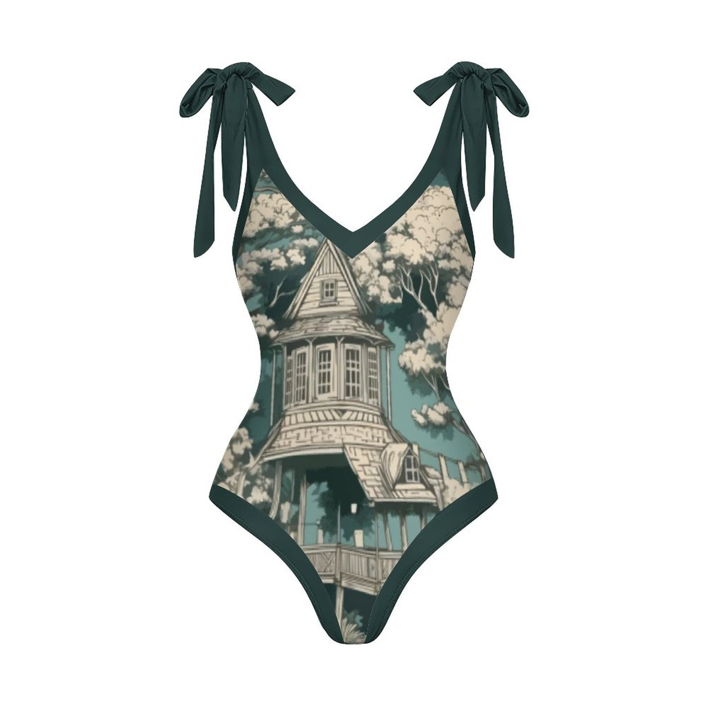 Casual Printed One-Piece Swimsuit And Cover Up 2305102460