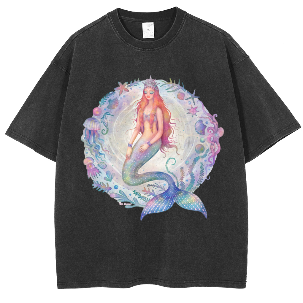 Mens Cotton Wash Solid T-Shirts Oversized Unisex Short Sleeve Streetwear Rap Hip Hop Basic Tee Tops