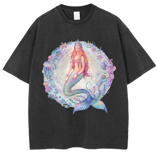 Mens Cotton Wash Solid T-Shirts Oversized Unisex Short Sleeve Streetwear Rap Hip Hop Basic Tee Tops