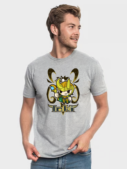 Men's Casual Little Loki Printed Round Neck Short Sleeve T-Shirt