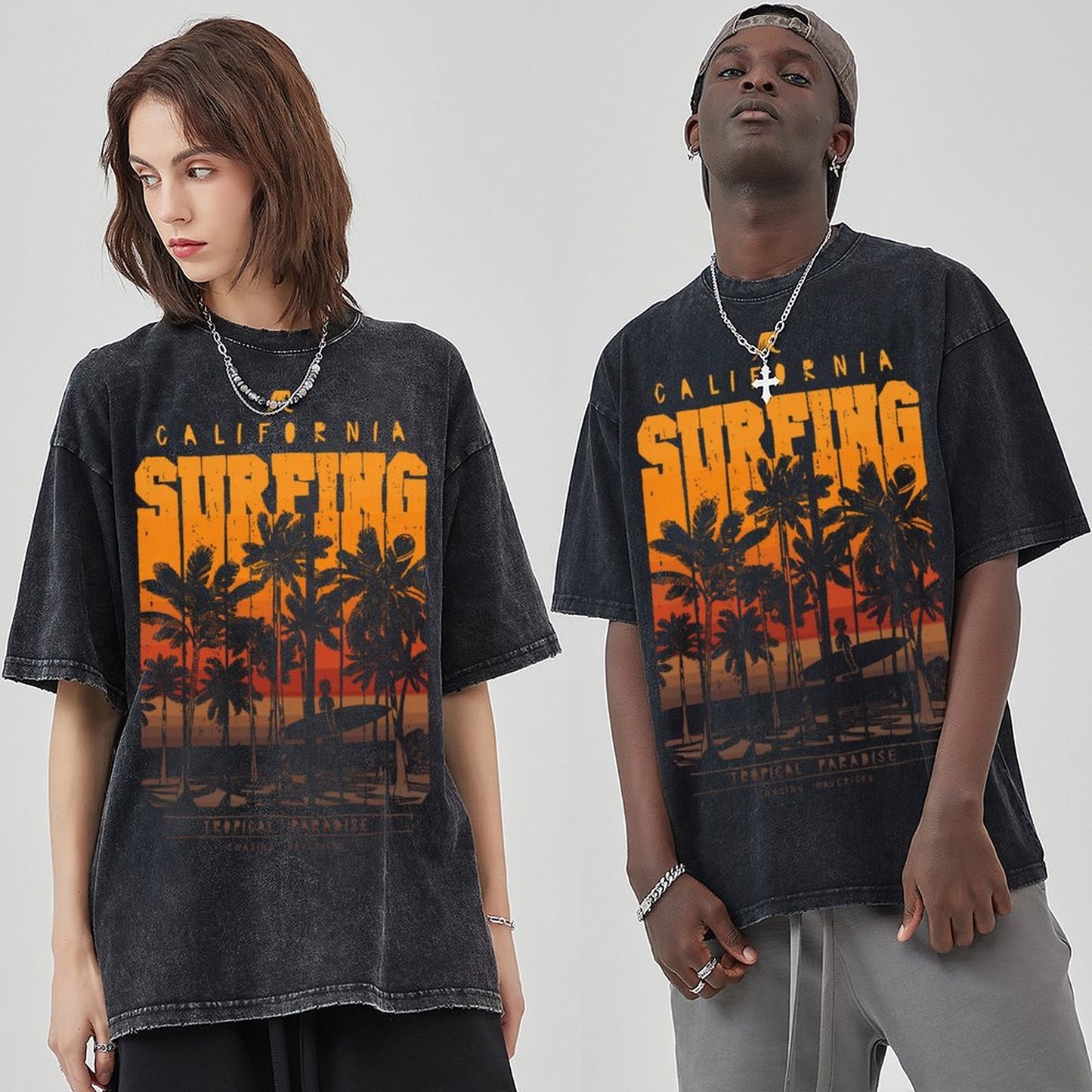Unisex Vintage Solid Wash T-Shirts 2305101920
