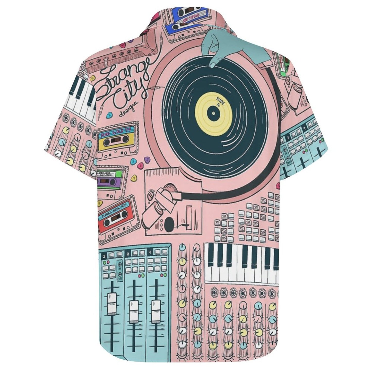 Men's Hawaiian Vinyl Print Vacation Shirt 2306101953