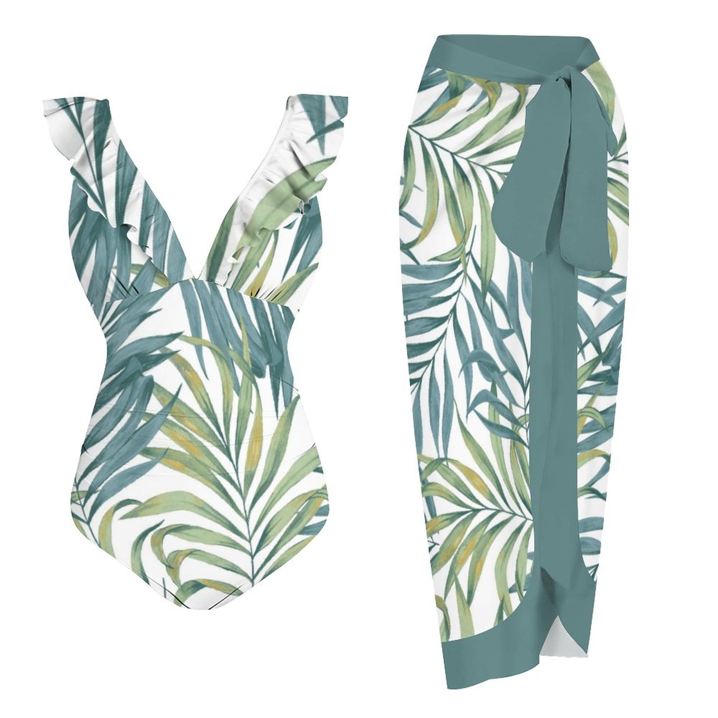 Casual Printed One Piece Swimsuit And Cover Up 2306101711