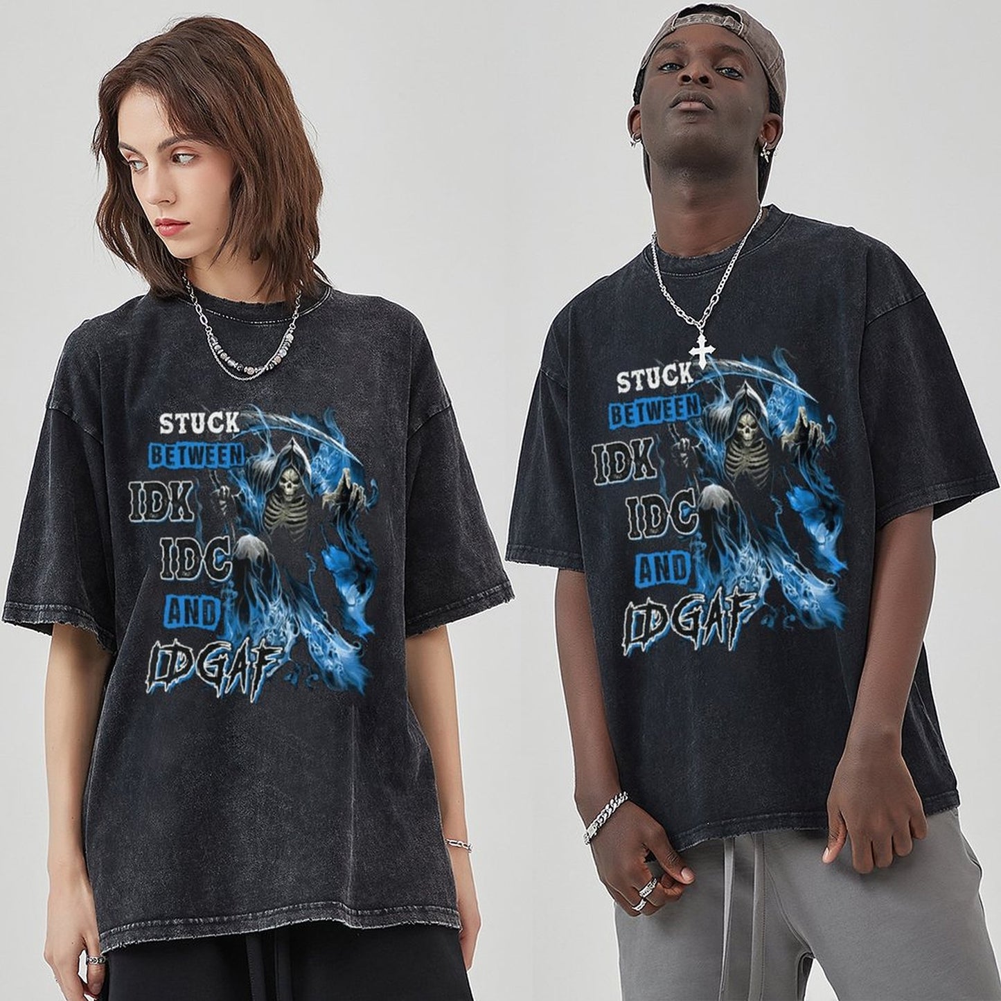 Unisex Vintage Solid Wash T-Shirts 2305104068