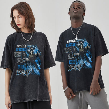 Unisex Vintage Solid Wash T-Shirts 2305104068