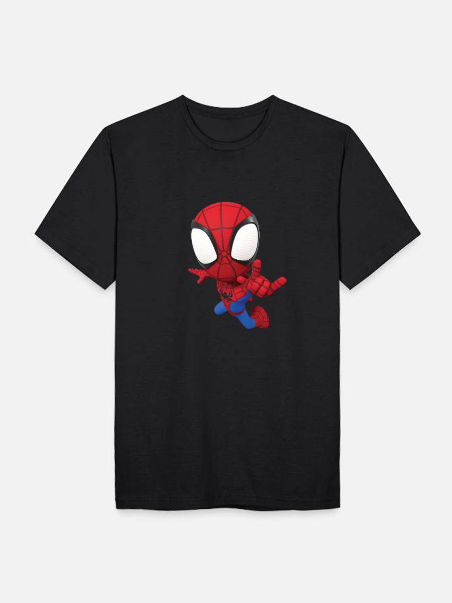 Men's Casual Spider-Man Printed Round Neck Short Sleeve T-Shirt