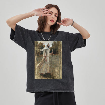 Unisex Vintage Solid Wash T-Shirts 2305103959