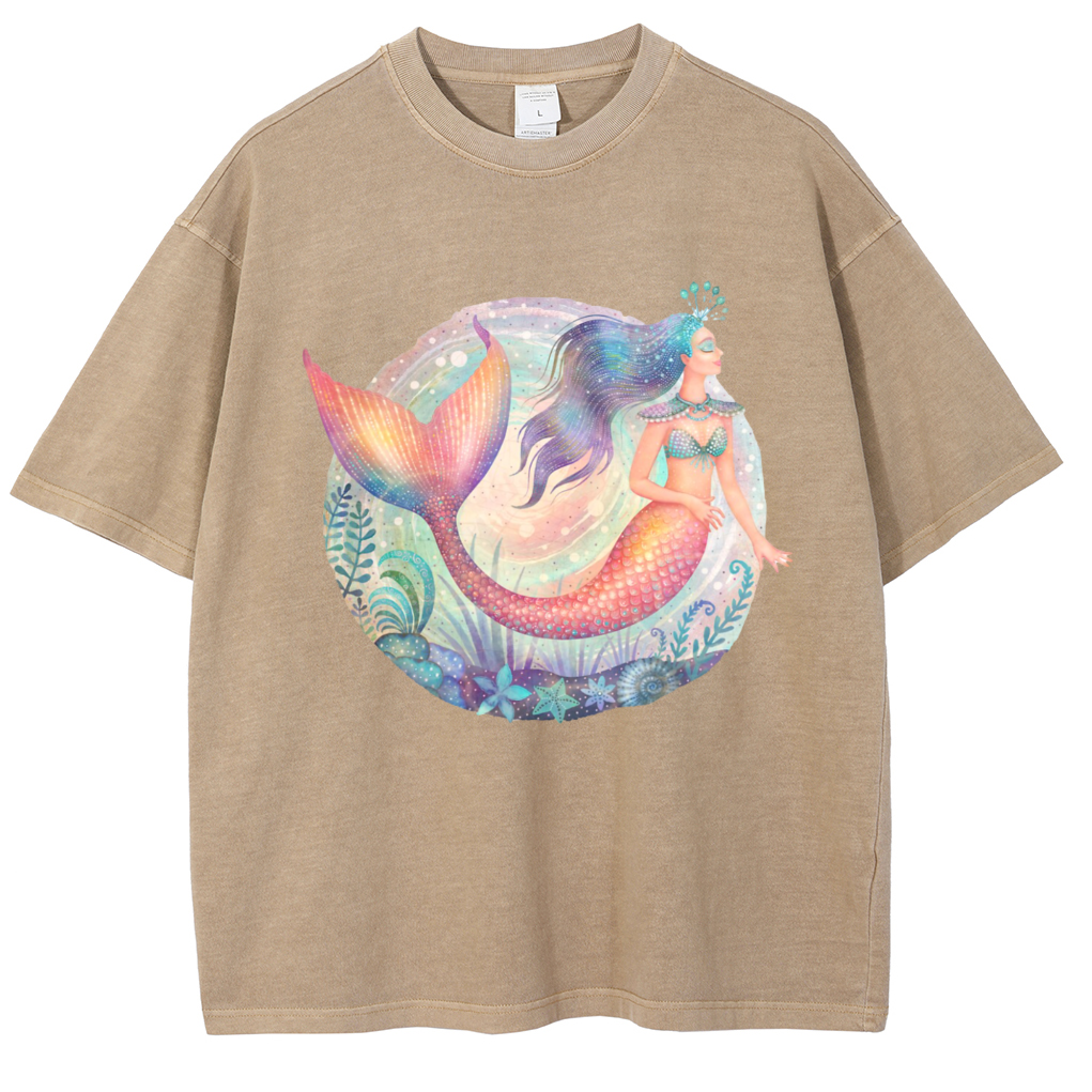 Mens Cotton Wash Solid T-Shirts Oversized Unisex Short Sleeve Streetwear Rap Hip Hop Basic Tee Tops