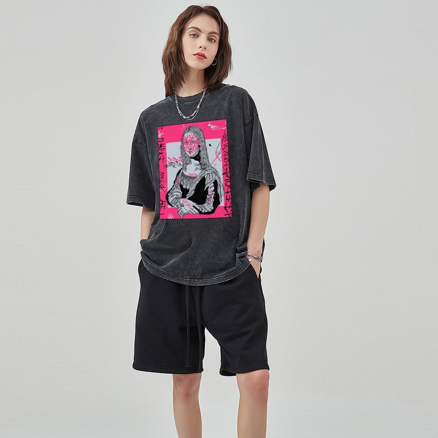 Unisex Vintage Solid Wash T-Shirts 2305103912