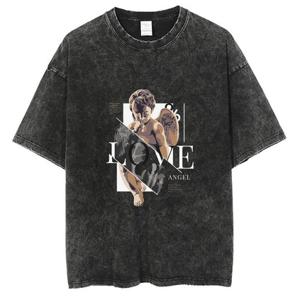 Unisex Vintage Solid Wash T-Shirts 2305102630