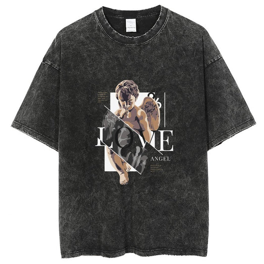 Unisex Vintage Solid Wash T-Shirts 2305102630