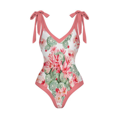 Casual Printed One-Piece Swimsuit And Cover Up 2305102886