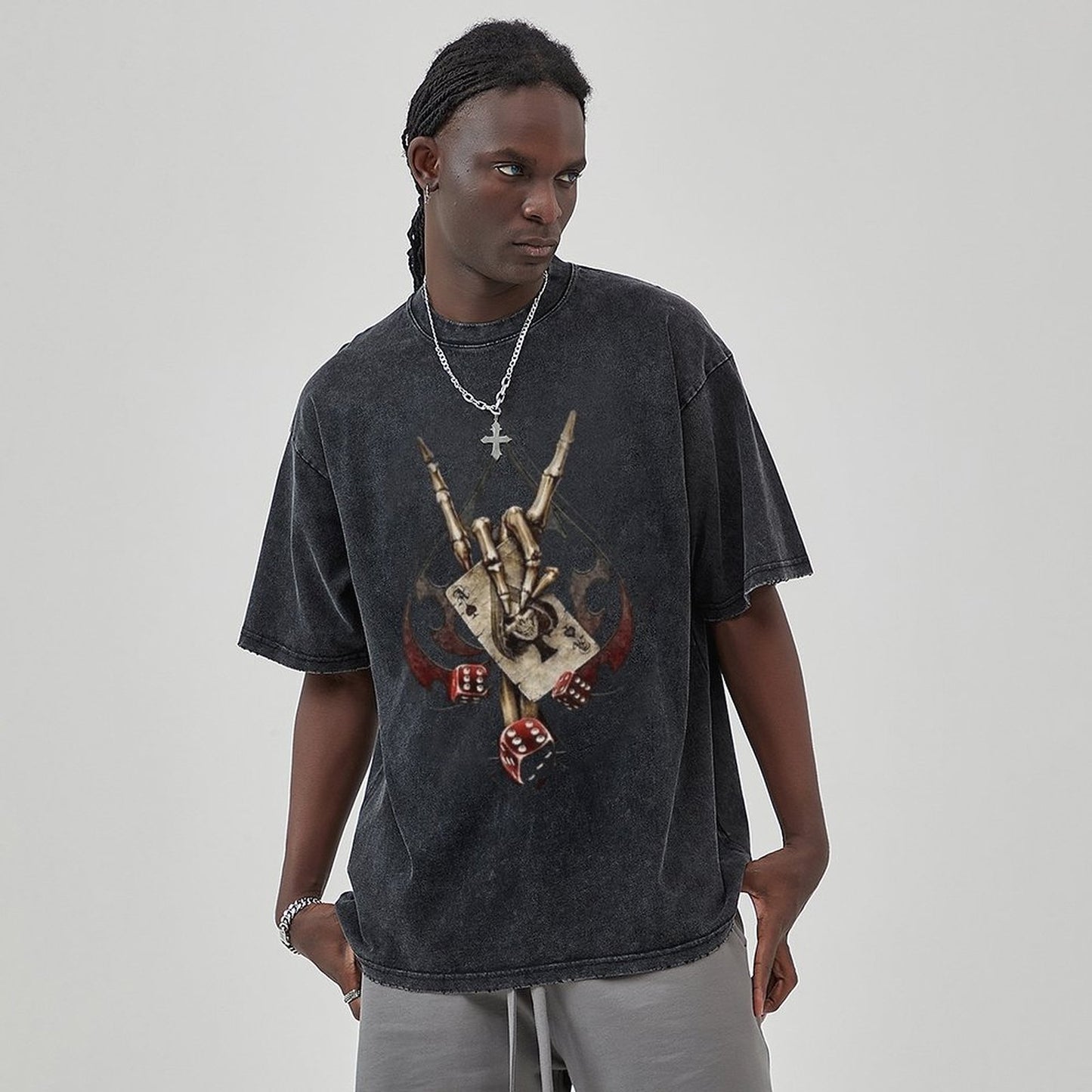 Unisex Vintage Solid Wash T-Shirts 2305103946