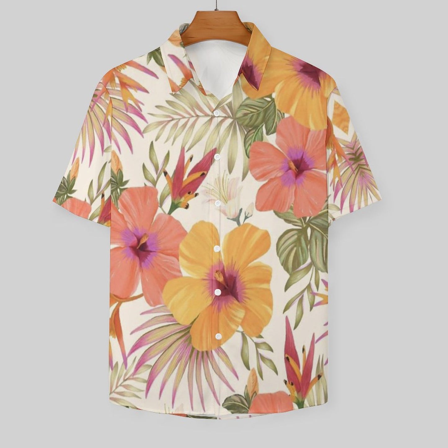 Men's Hawaiian Print Resort Shirt 2305101552