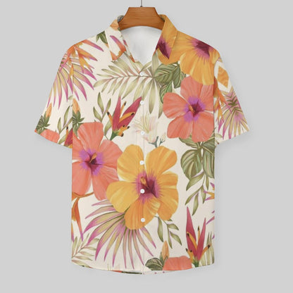 Men's Hawaiian Print Resort Shirt 2305101552