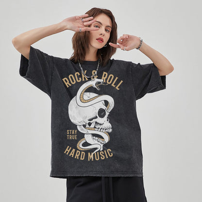 Unisex Vintage Solid Wash T-Shirts 2305101597