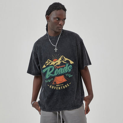 Unisex Vintage Solid Wash T-Shirts 2305102646