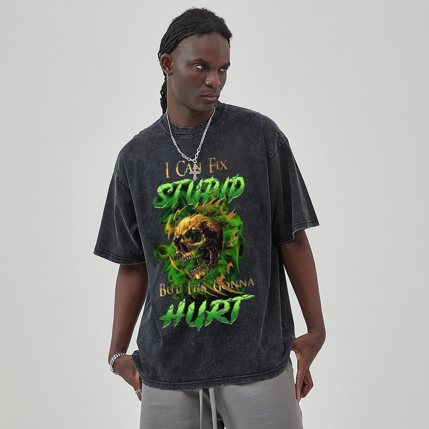 Unisex Vintage Solid Wash T-Shirts 2305104098