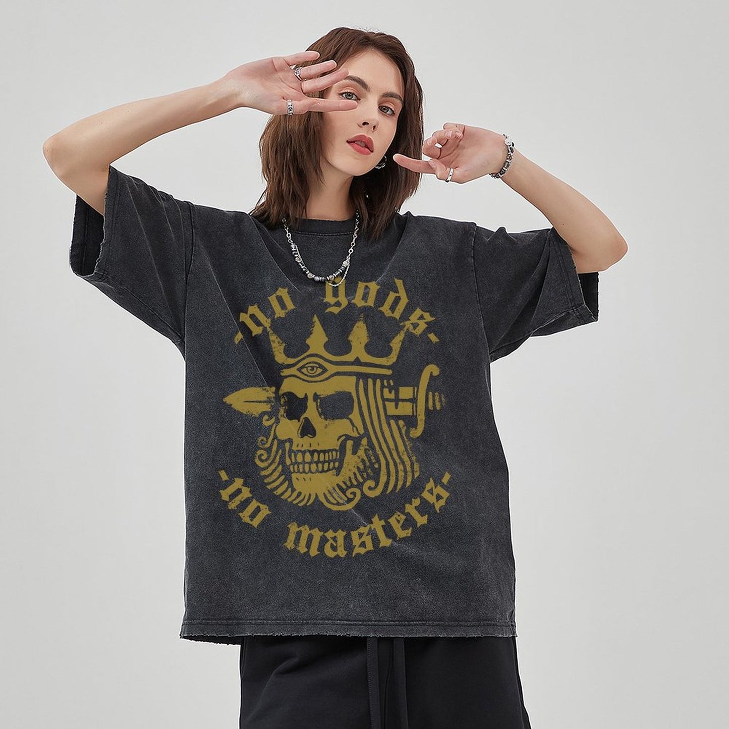 Mens Cotton Wash Solid T-Shirts Oversized Unisex Short Sleeve Streetwear Rap Hip Hop Basic Tee Tops 2305101630
