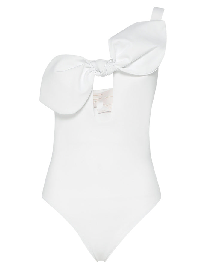 Solid Color One-Shoulder Fashion One-Piece Swimsuit