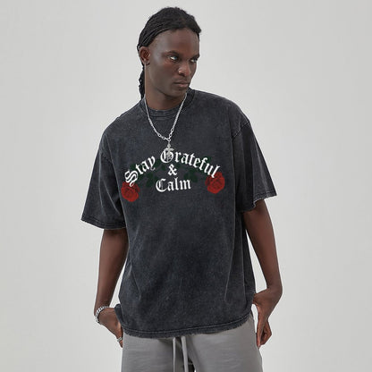 Unisex Vintage Solid Wash T-Shirts 2305102859