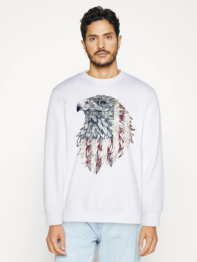 Unisex Round Neck Casual Printed Long Sleeve Sweatshirt