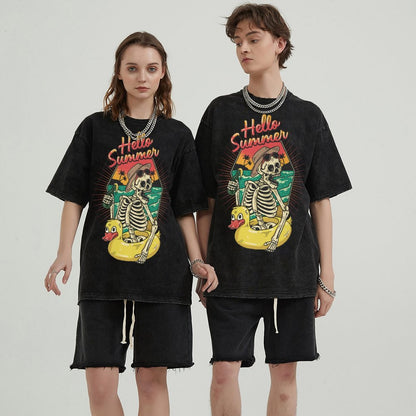 Unisex Vintage Solid Wash T-Shirts 2305101923