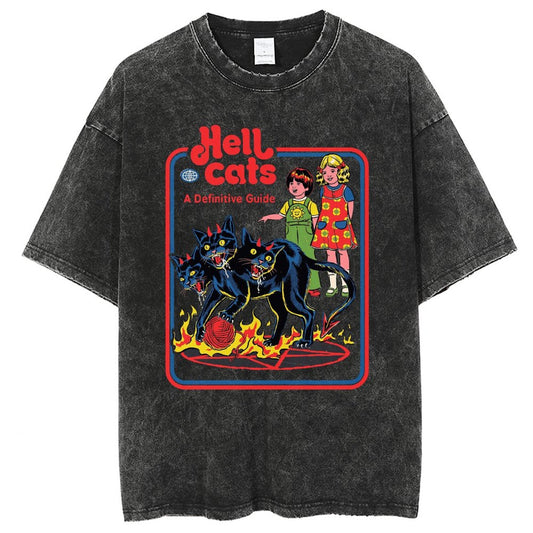 Unisex Vintage Solid Wash Denim T-Shirts