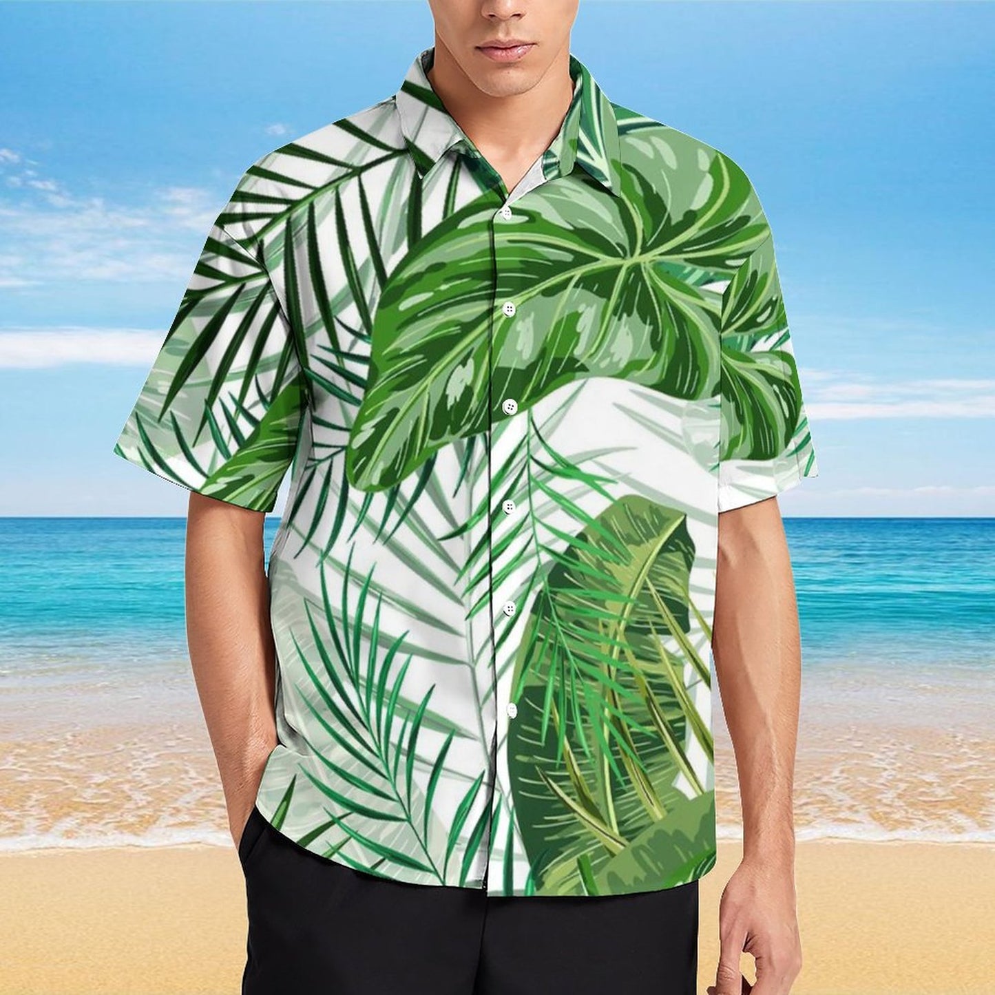 Men's Hawaiian Print Resort Shirt 2305101468