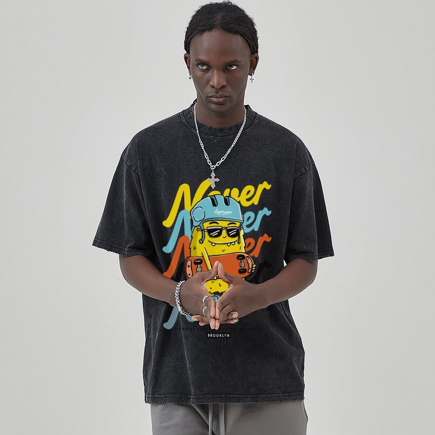 Unisex Vintage Solid Wash T-Shirts 2305103538