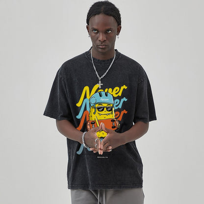 Unisex Vintage Solid Wash T-Shirts 2305103538