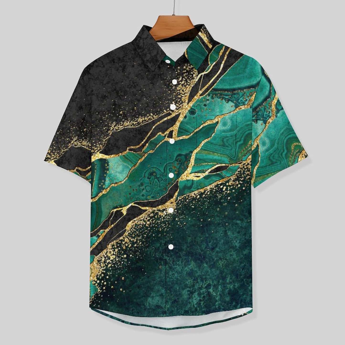 Men's Texture Print Vacation Hawaiian Shirt 2306104039