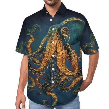 Men's Hawaiian Print Lapel Shirt 2304106415