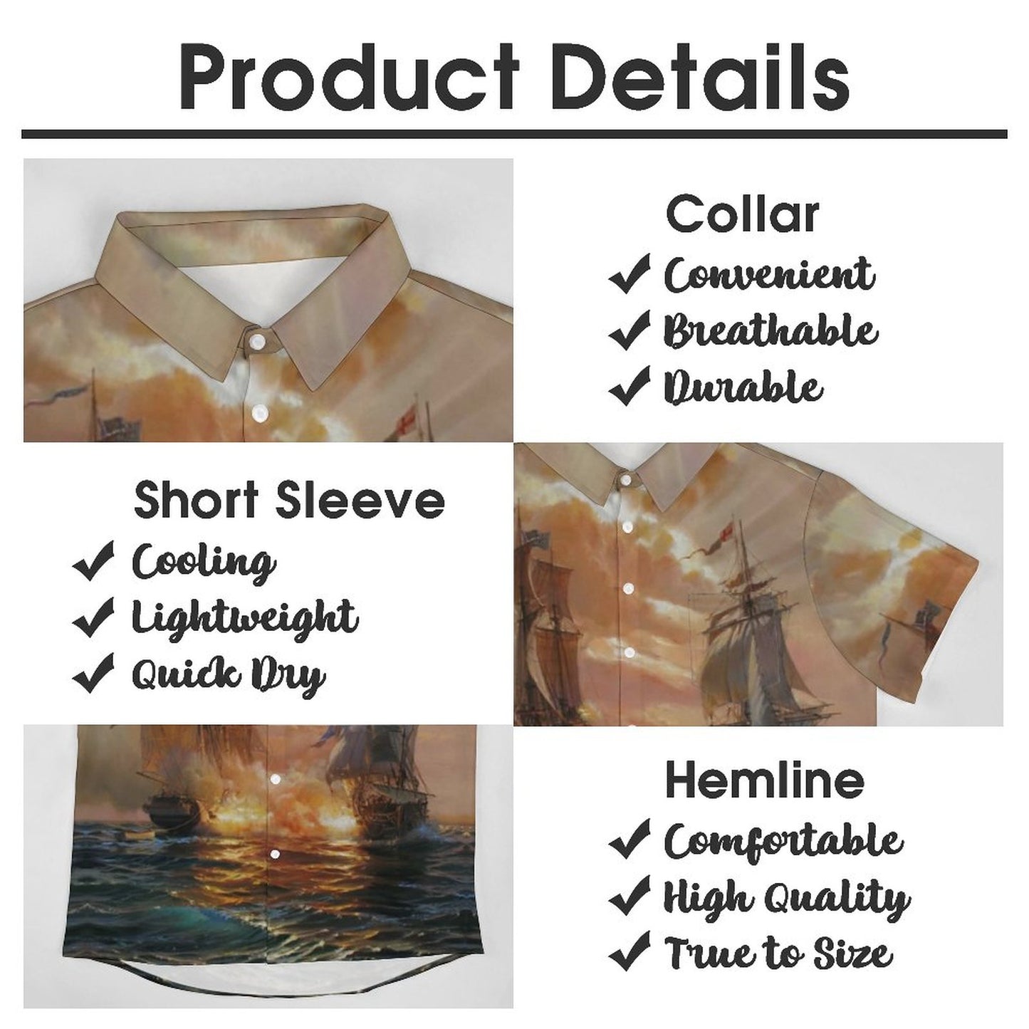 Men's Hawaiian Casual Short Sleeve Shirt 2306104250