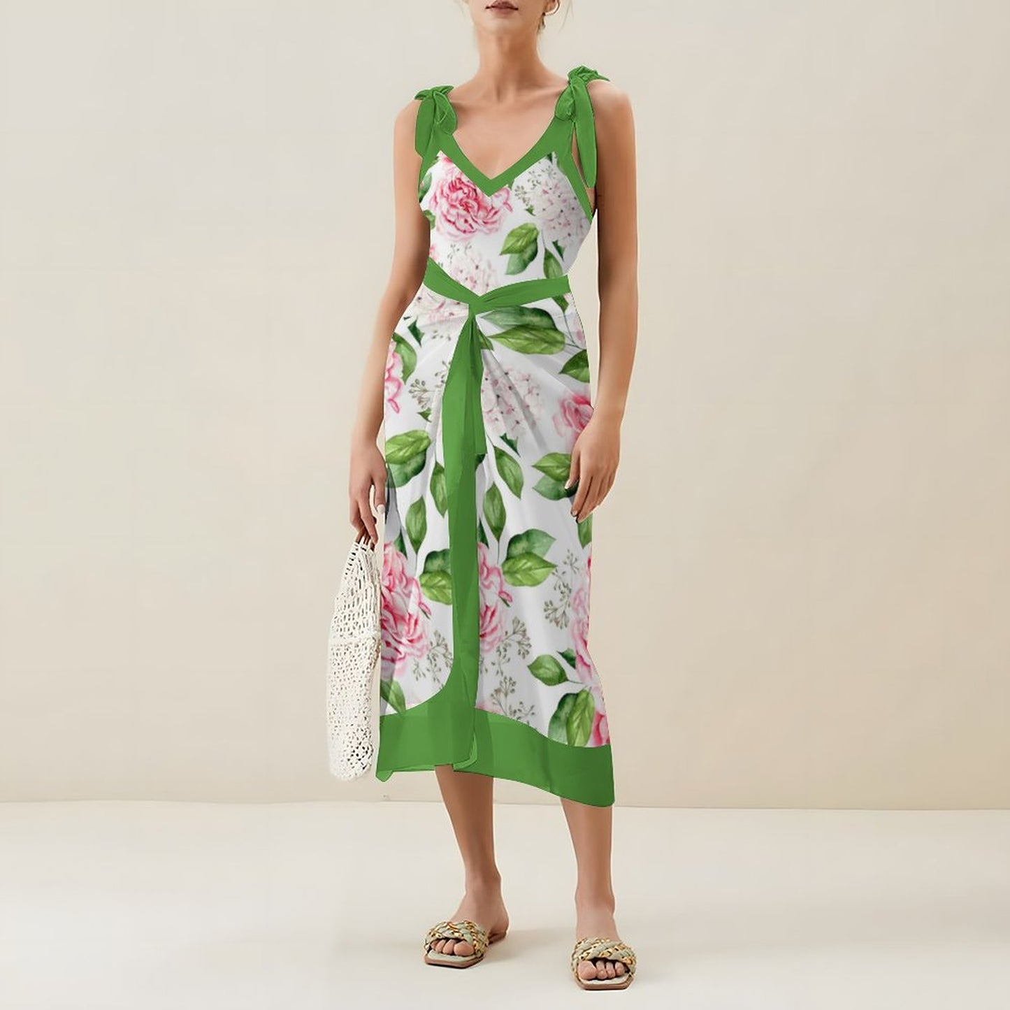 Casual Printed One-Piece Swimsuit And Cover Up 2305102418
